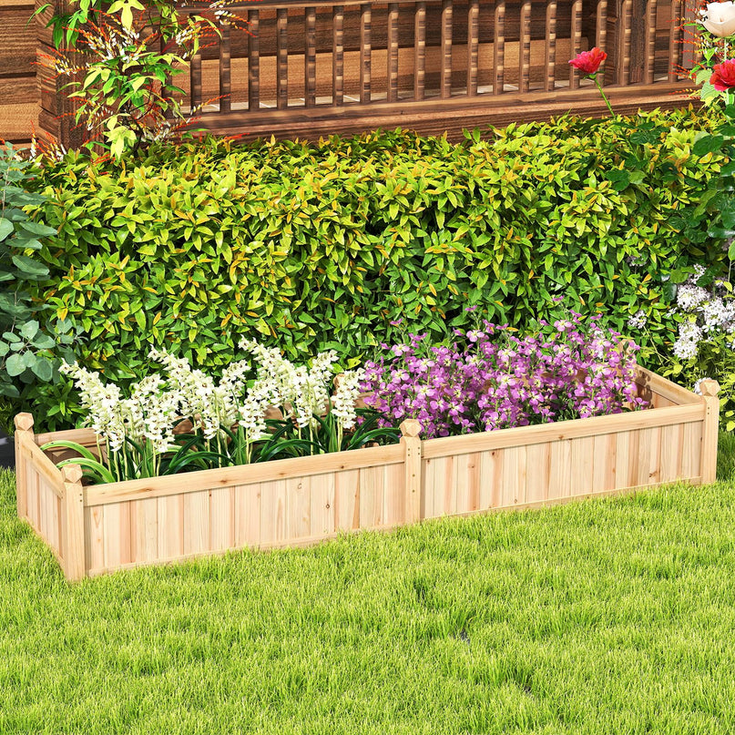 Giantex 89”x23.5”x16” Divisible Planter Box Planting Bed with Corner Drainage