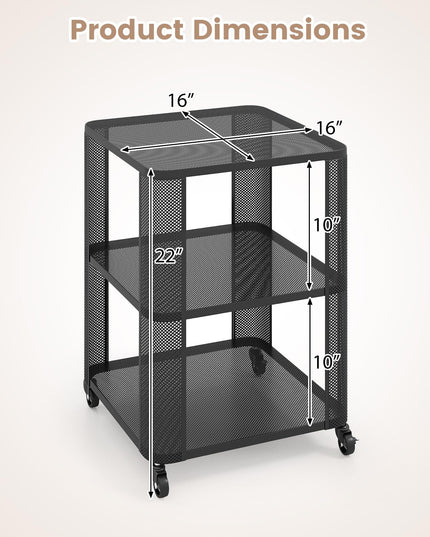 Giantex 3-Tier Rolling Side Table w/Open Storage Shelves (1/2)
