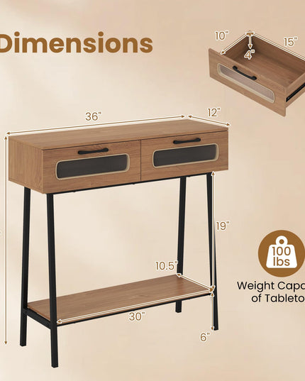 Giantex Console Table with LED Lights for Living Room Hallway Entrance