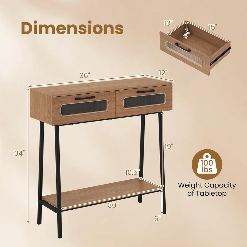 Giantex Console Table with LED Lights for Living Room Hallway Entrance