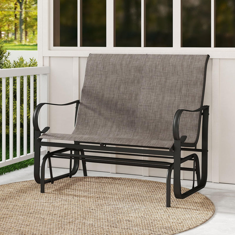 Giantex 2-Person Outdoor Glider Bench with High Backrest