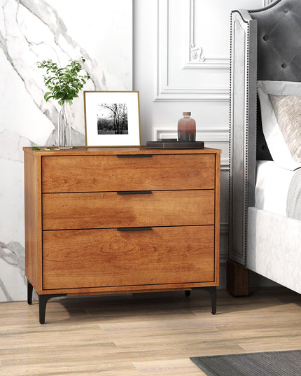 Giantex Dresser for Bedroom, Mid-Century Modern Storage Cabinet with Anti-Tip Kit, Multipurpose Clothes Organizer