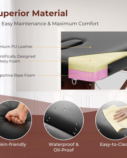 Portable Massage Table 84 Inch - Giantex
