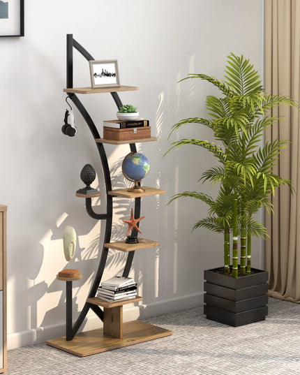Giantex 6 Tier Metal Plant Stand Indoor, 61" Half Moon Plant Shelf