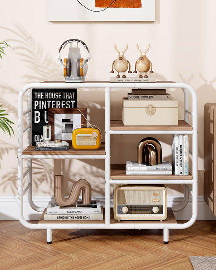 Giantex Book Shelf Storage Organizer with Metal Frame