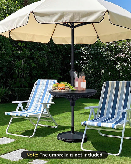 Patio Umbrella Table Tray - 23'' Portable Outdoor Side Table with Umbrella Hole for 1.5", 1.34" & 1.26" Poles