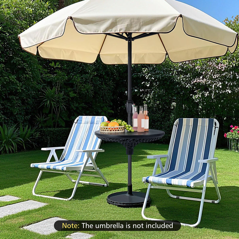 Patio Umbrella Table Tray - 23'' Portable Outdoor Side Table with Umbrella Hole for 1.5", 1.34" & 1.26" Poles