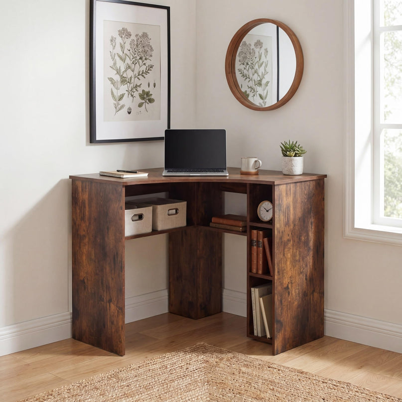 Giantex Corner Desk with Charging Station