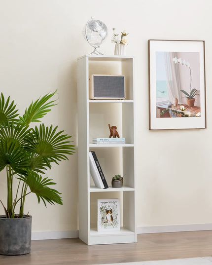 Giantex 56” Tall Bookcase, 4-Cube Bookshelf with 4 Anti-Tipping Kits