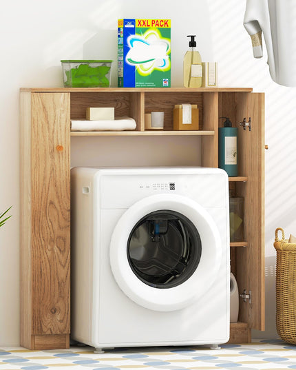 Giantex Over The Toilet Storage Cabinet, Double Door Freestanding Bathroom Organizer