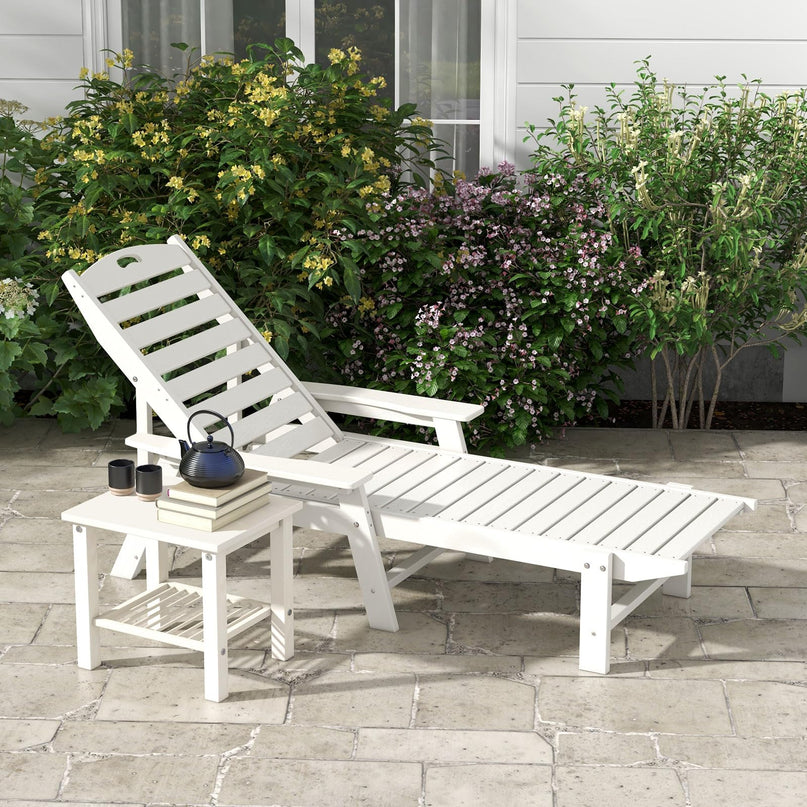 Giantex Lounge Chair Outdoor, Oversized Chaise Lounge Chair with 4-Position Backrest