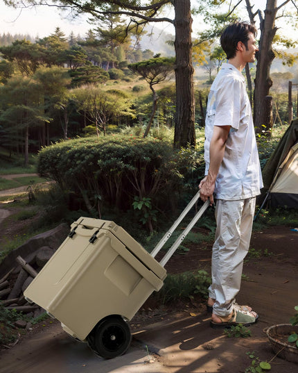 Giantex Cooler with Wheels, 45 Quart Rolling Cooler with All Terrain Wheels