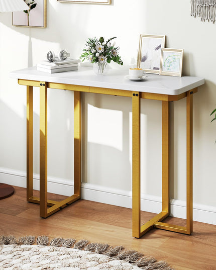 Giantex 42" Console Table Modern Faux Marble Entryway Table