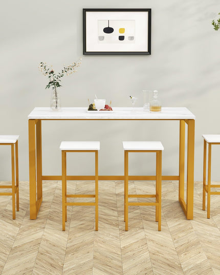 Giantex Bar Stools Set of 4, 26" Backless Barstools with Metal Legs & Footrest, Breakfast Bar Dining Chairs
