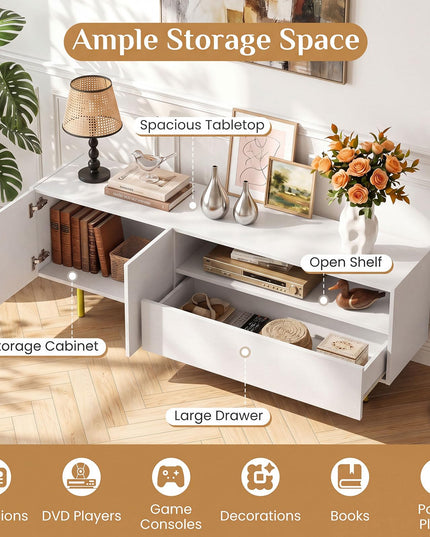 Giantex Wooden TV Stand for TVs up to 70" with Storage Cabinet