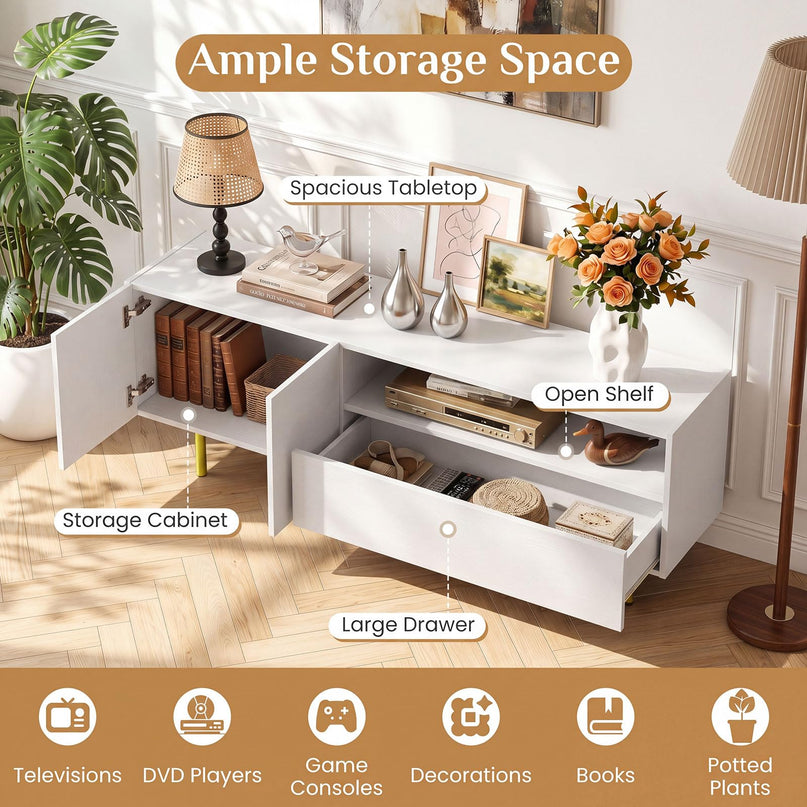 Giantex Wooden TV Stand for TVs up to 70" with Storage Cabinet