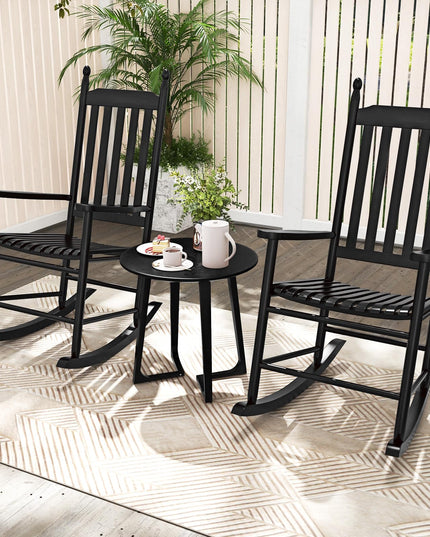 Giantex Outdoor Rocking Chair Set, All Weather Patio Rocker w/Solid Rocking Base & High-Back