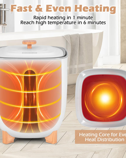 Giantex 25L Towel Warmer Bucket - Electric Towel Heater for Bathroom, 2 Temperature Settings, 20-60 Timer