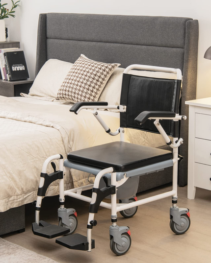 Giantex 4-in-1 Bedside Commode Shower Wheelchair