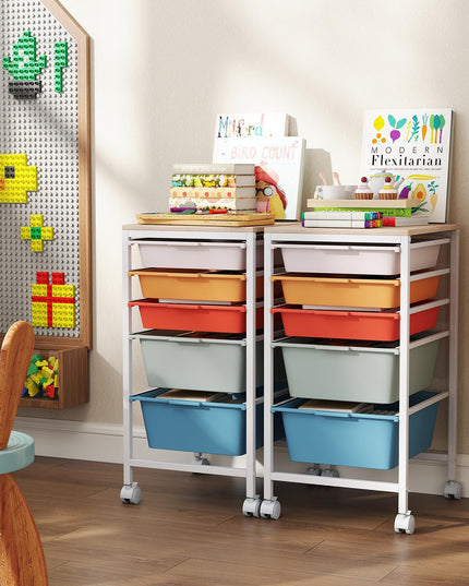 Giantex Rolling Storage Cart with 5 Drawers Utility Cart（25"H）