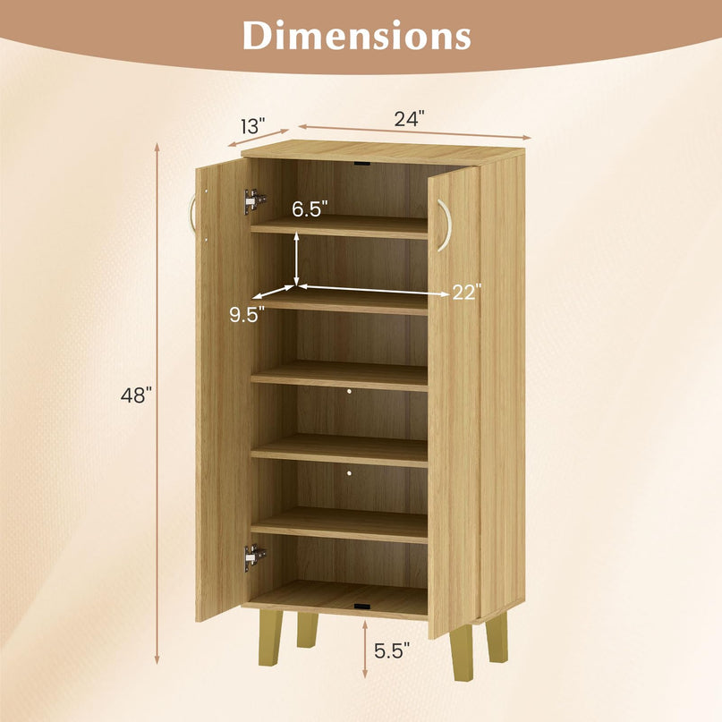 Giantex Shoe Cabinet with Removable Shelves for Living Room