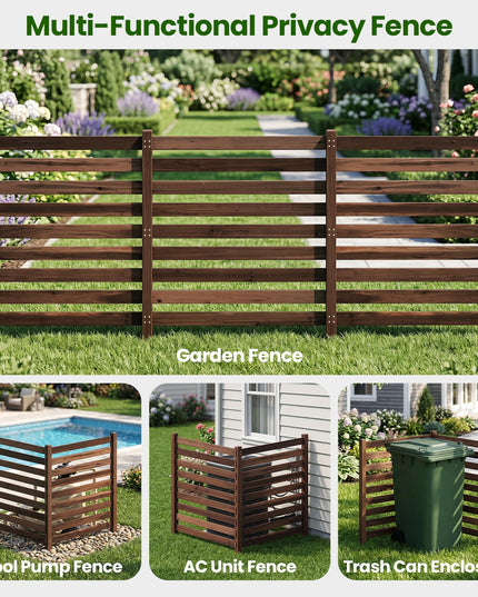 GIANTEX 2/3/4-Panel Outdoor Wood Privacy Screen Air Conditioner Fence