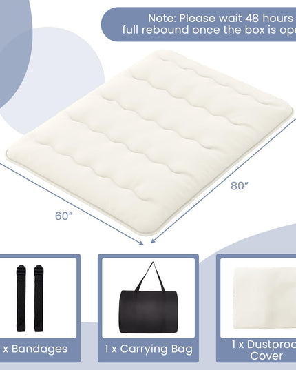 Giantex Japanese Floor Mattress, 4 Inch Futon Mattress with Washable Cover & Storage Bag