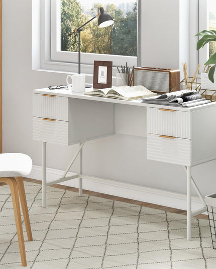 Giantex Modern Desk with 4 Drawers