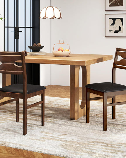 Giantex Wooden Dining Chairs Set of 2/4 PU Leather Upholstered Kitchen Armless Chair