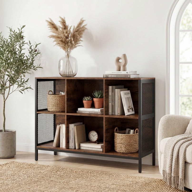 Giantex 42" Wide Bookcase with 6 Cubes