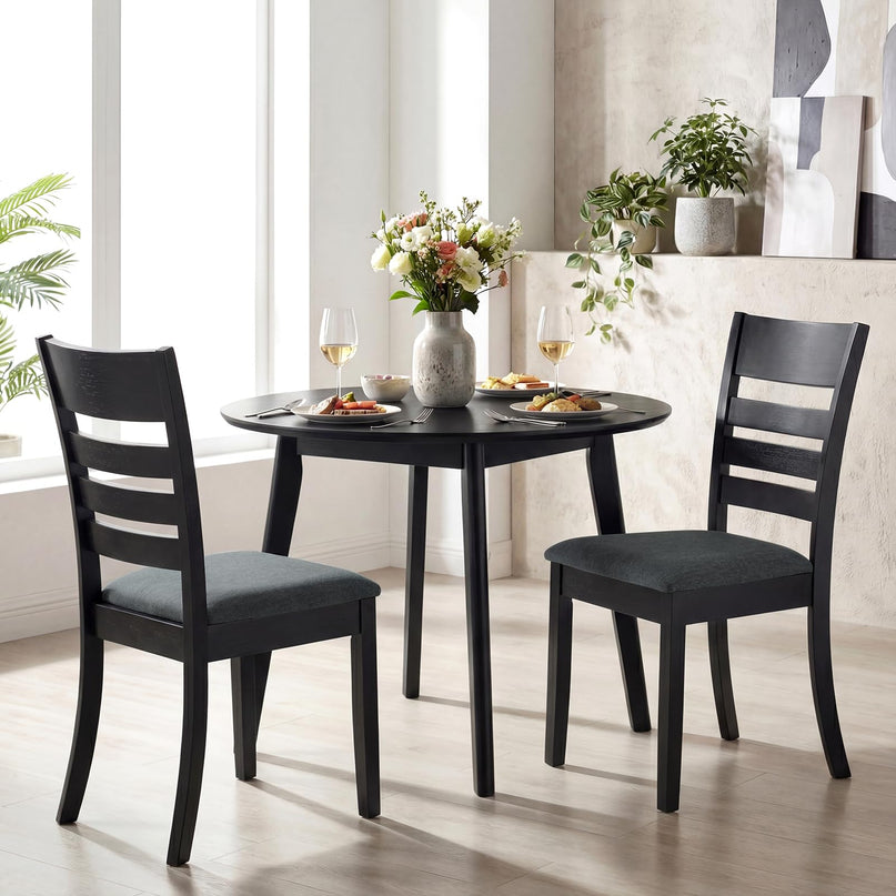 Giantex Wooden Upholstered Kitchen Chair w/Rubber Wood Frame (2/4)