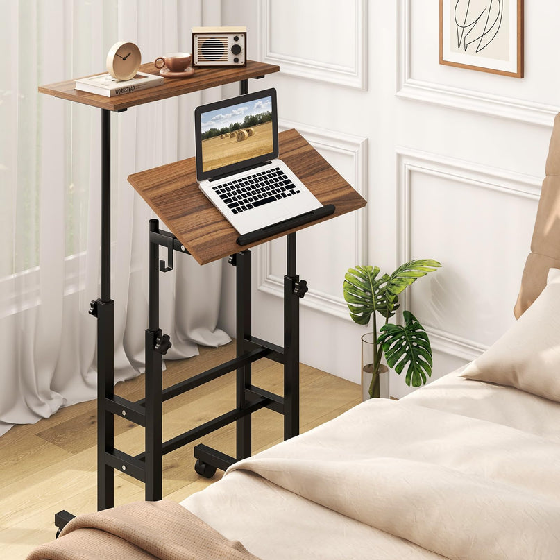Giantex Mobile Stand up Desk, Height Adjustable, 24"D x 22"W x 49"H