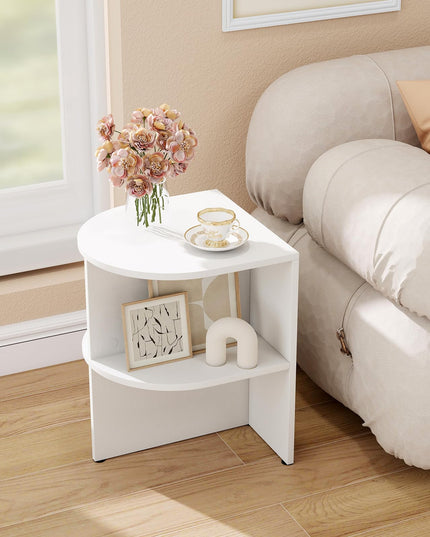 Giantex 2-Tier Half Moon Sofa Side Tables