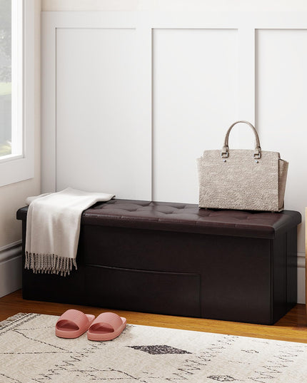 Giantex 43 Inches Folding Storage Ottoman Bench for Living Room