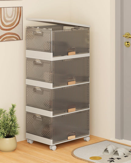 Giantex 4 Tier Stackable Storage Bins with Lids