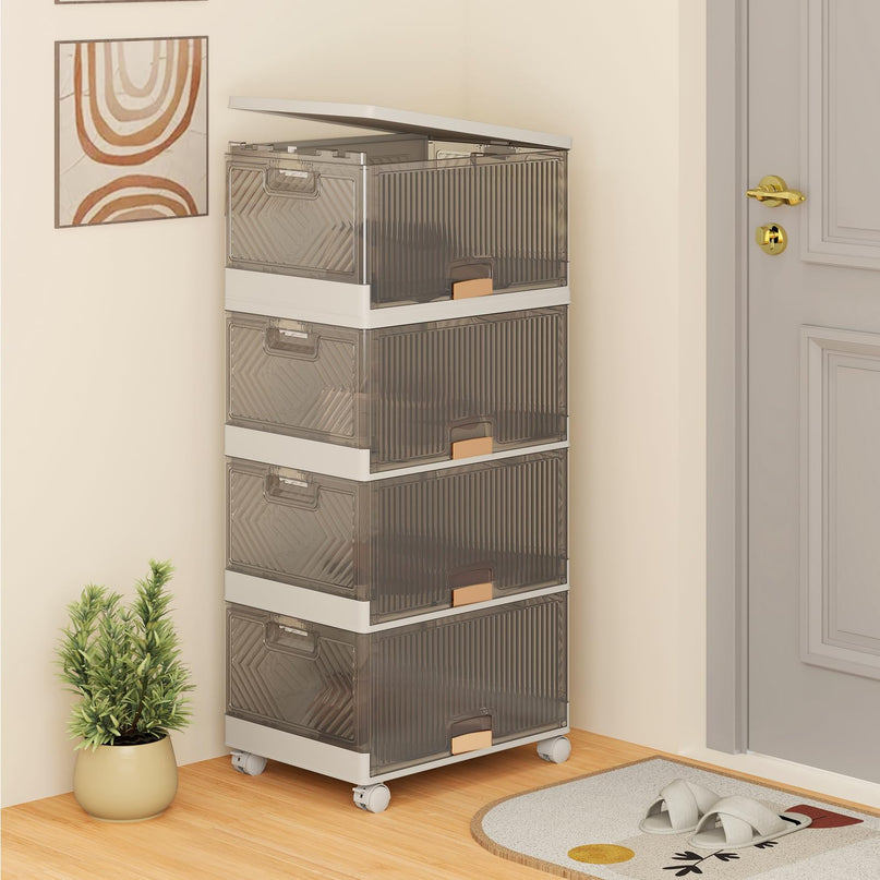 Giantex 4 Tier Stackable Storage Bins with Lids