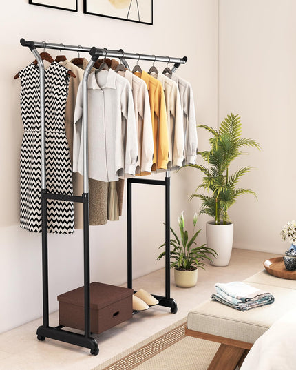Portant à vêtements portable Giantex avec hauteur réglable et roulettes