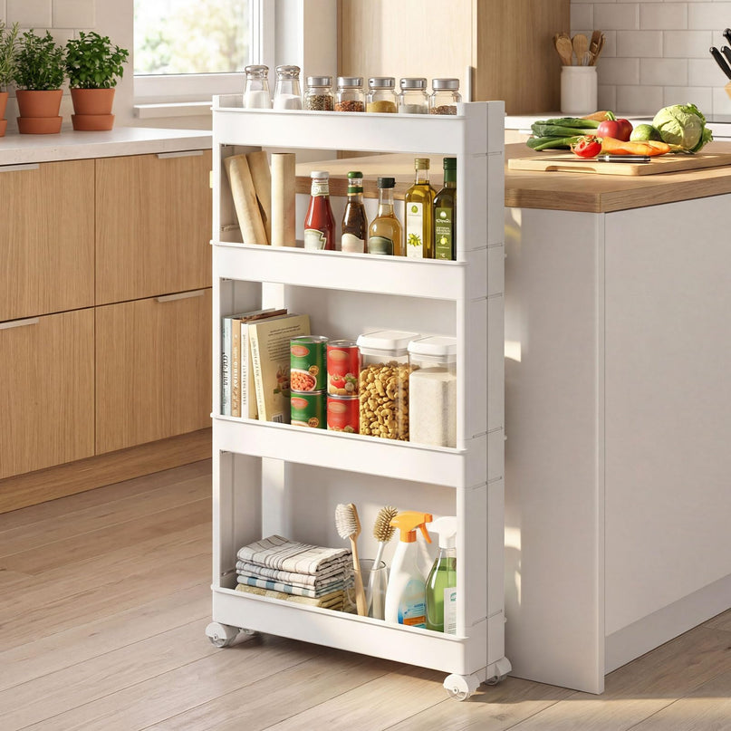 Giantex 4-Tier Slim Rolling Storage Cart