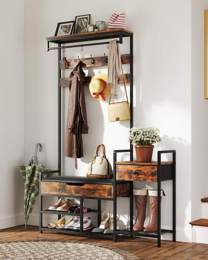 Giantex Coat Rack with Shoe Storage Bench