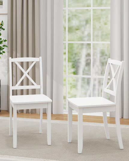 Giantex Wood Dining Chairs, Armless Kitchen Chairs w/Rubber Wood Legs & Curved Backrest