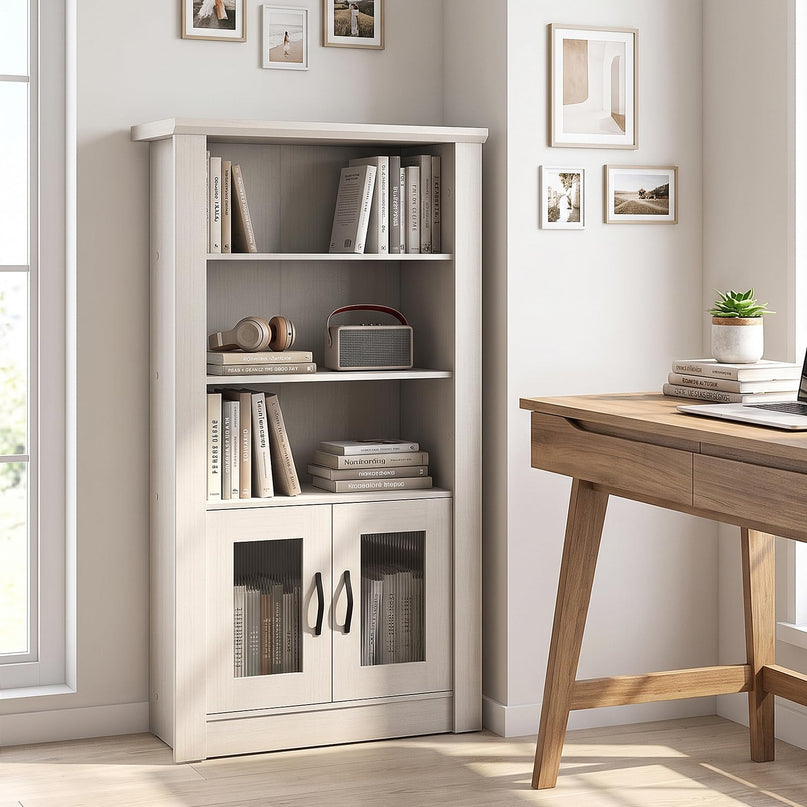 GIANTEX 48.5" Tall Modern Bookshelf with Cabinet