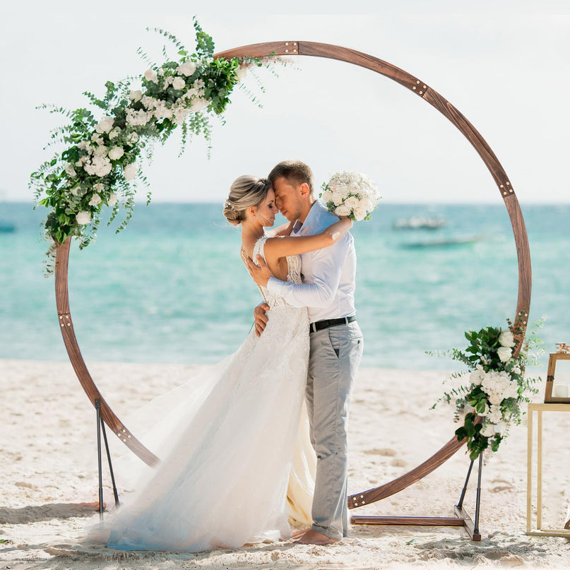 Giantex 7.4 FT Round Solid Wood Arbor for Ceremony Wedding Backdrop Stand