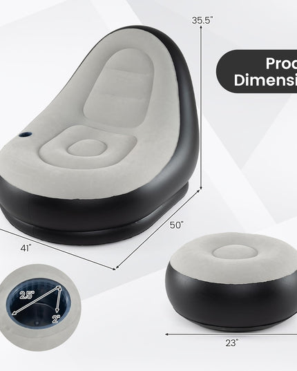 Giantex Inflatable Chair with Ottoman for Adults