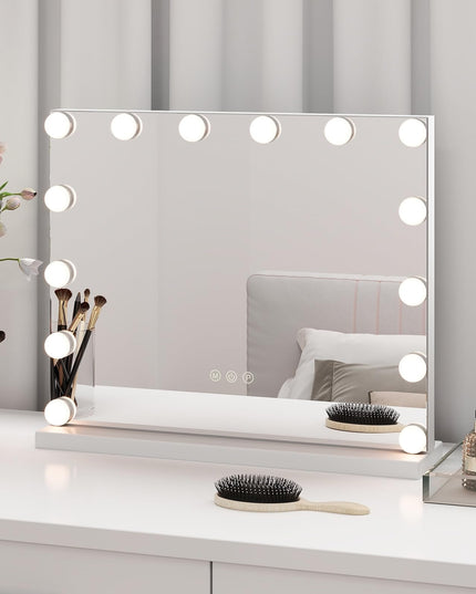 CHARMAID Vanity Mirror with Lights - 20" Hollywood Lighted Makeup Mirror with 14 LED Bulbs, 3 Color Lighting Modes