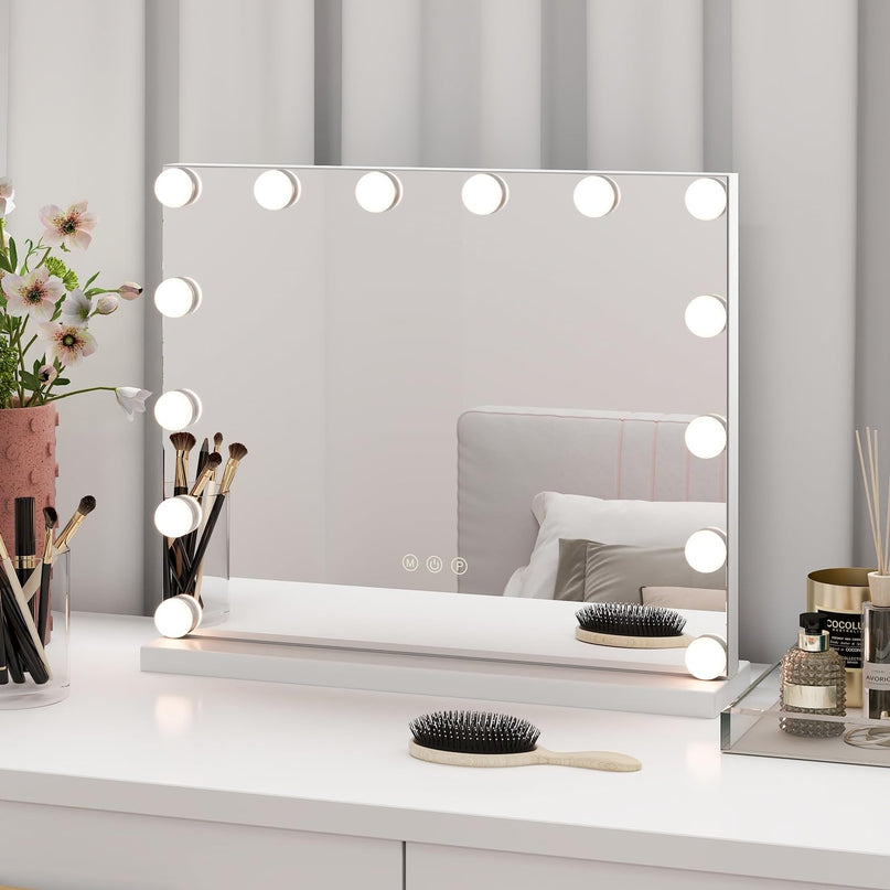 CHARMAID Vanity Mirror with Lights - 20" Hollywood Lighted Makeup Mirror with 14 LED Bulbs, 3 Color Lighting Modes