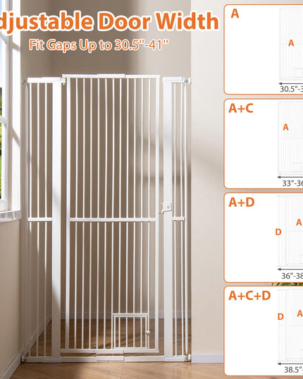 Giantex 67.5" Extra Tall Pet Gate for Large Dogs & Cats | Adjustable 30.5"–41" Wide