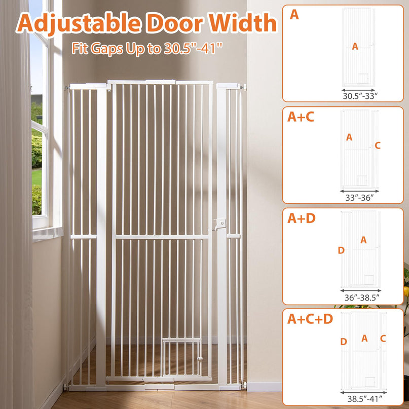 Giantex 67.5" Extra Tall Pet Gate for Large Dogs & Cats | Adjustable 30.5"–41" Wide