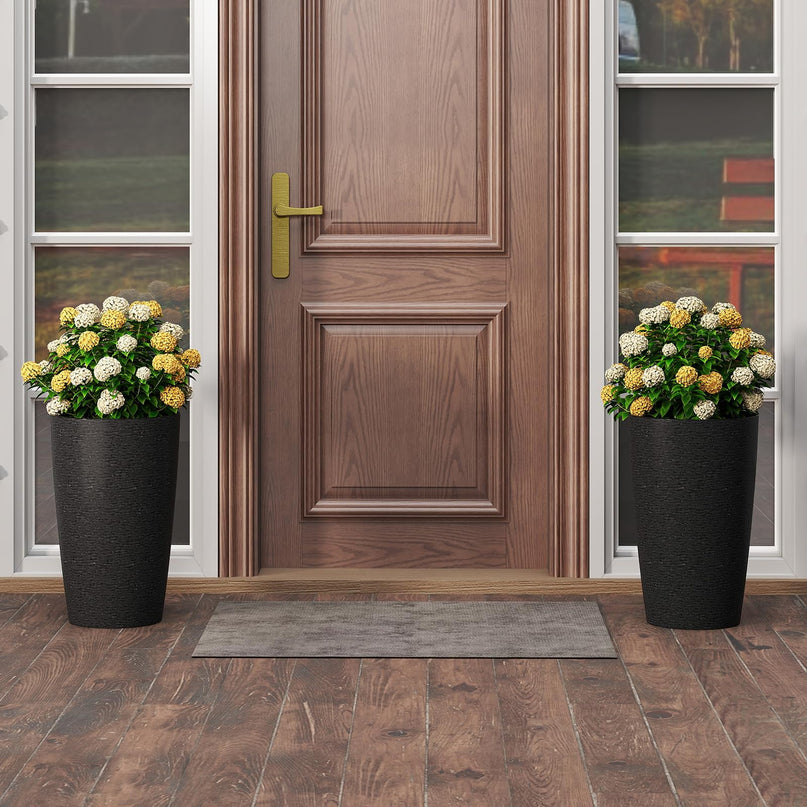 Giantex 21” Tall Plastic Planters Set of 2 for Front Porch Home Garden