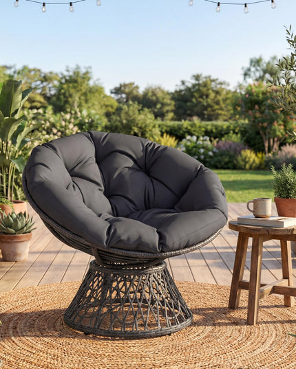 Giantex Wicker Papasan Chair with Soft Thick Cushion（ 41.5"W）