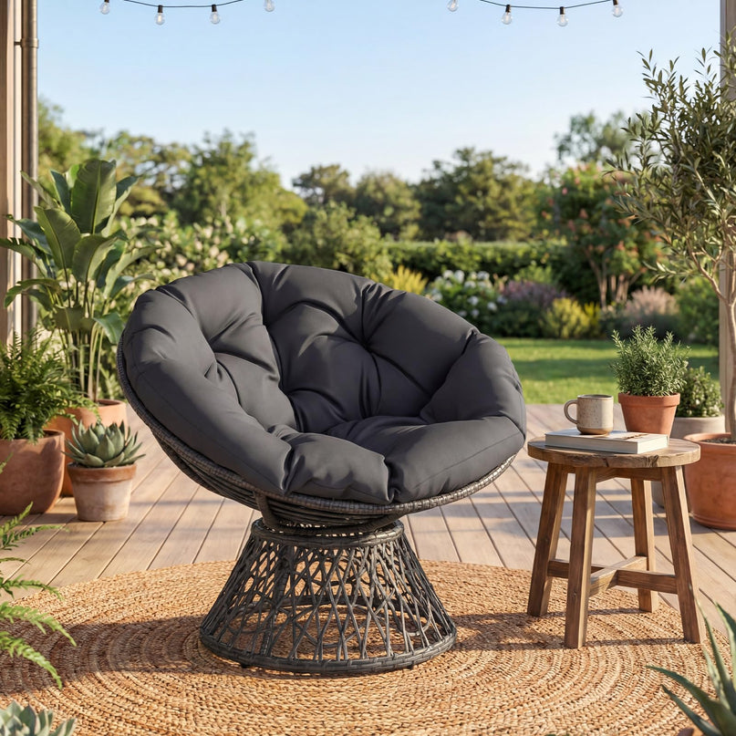 Giantex Wicker Papasan Chair with Soft Thick Cushion（ 41.5"W）